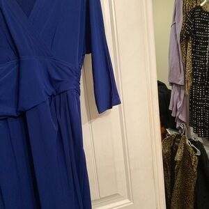 Coldwater Creek Long-Sleeve Royal Blue Wrap Dress Size 4